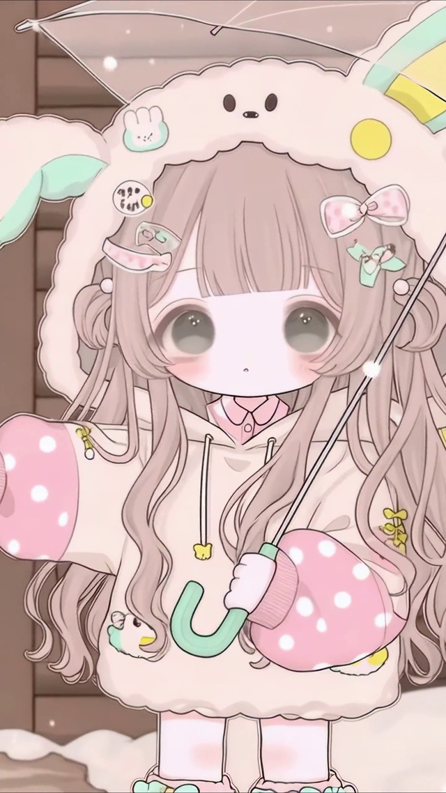 冬日雪夜兔耳女孩