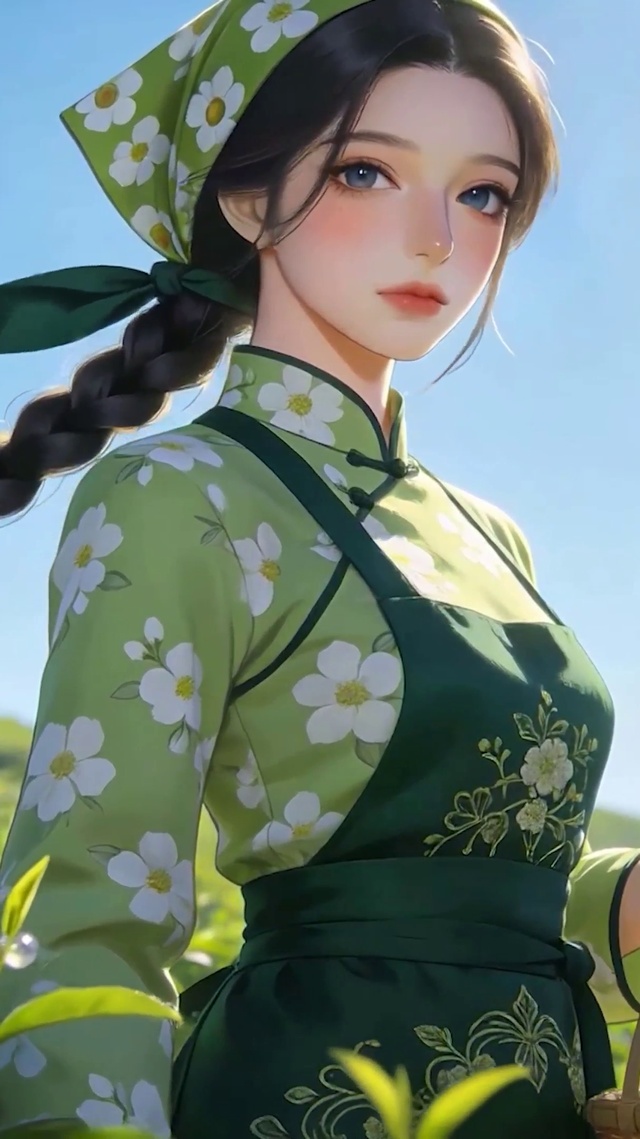 采茶叶女孩