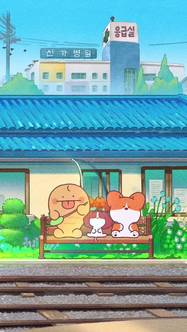 治愈可爱柯基车站等待