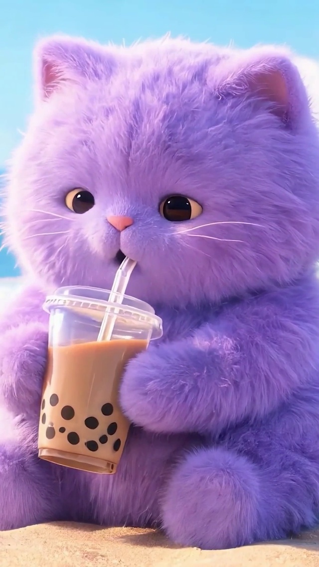 喝奶茶猫咪