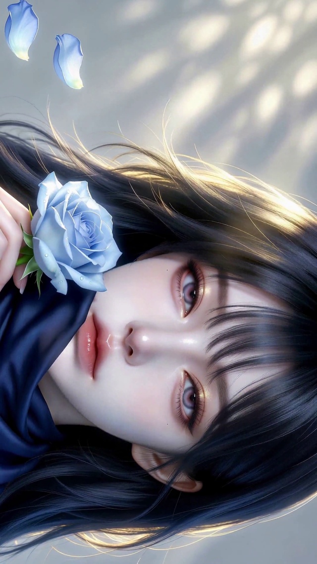 蓝玫瑰的清冷美女