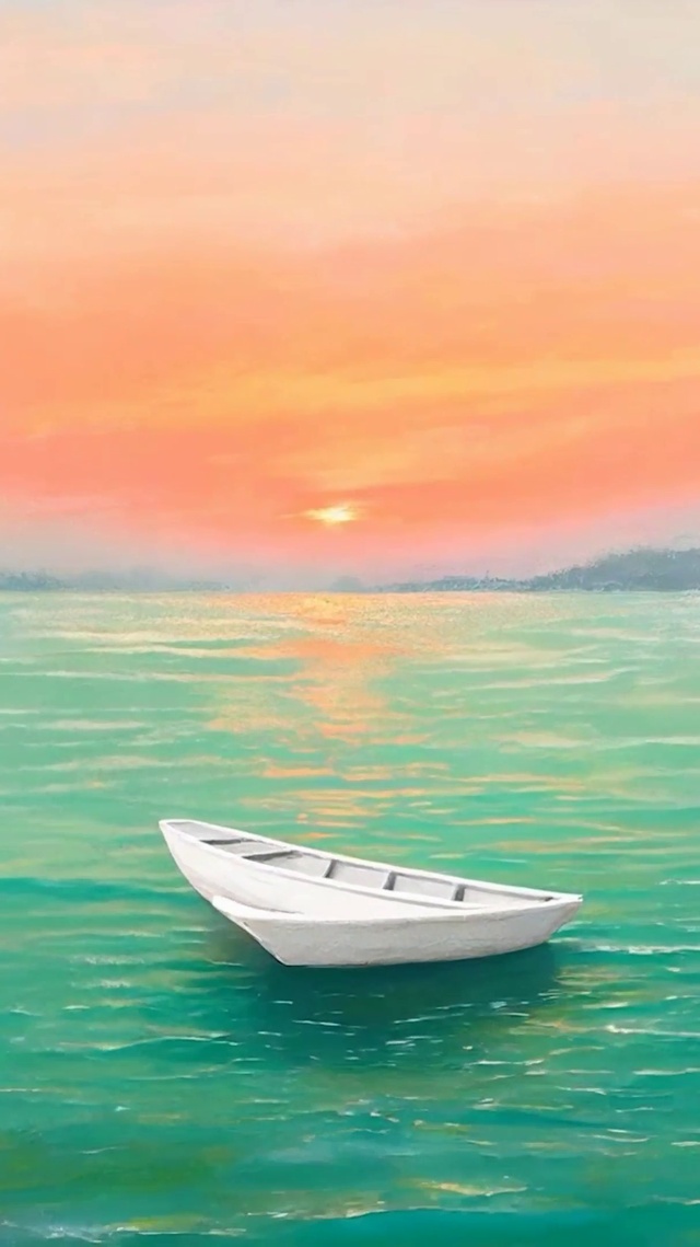 油画海景