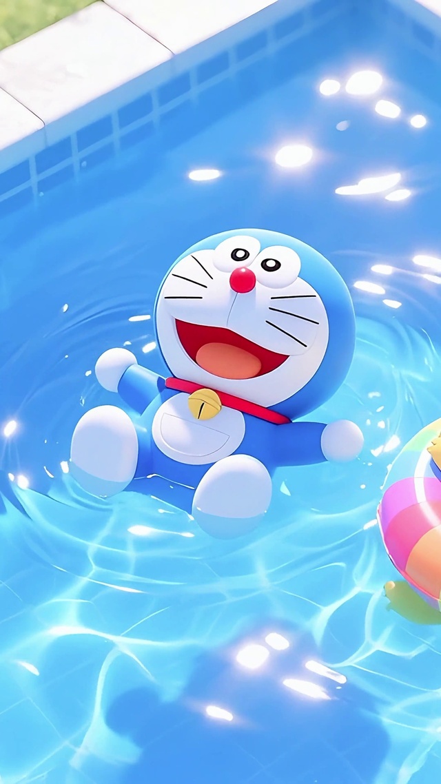 泳池机器猫和皮卡丘