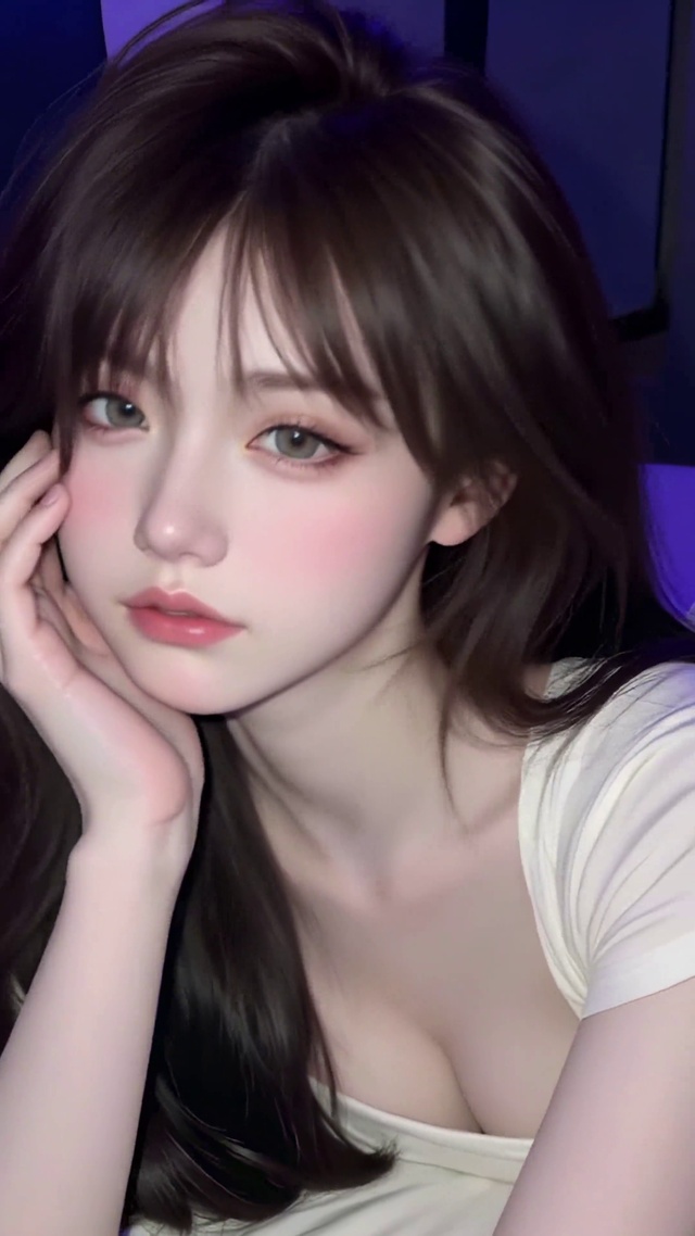 紫夜卧室清纯美女