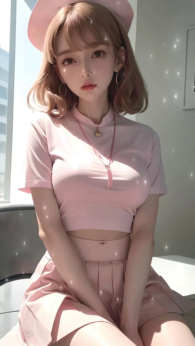 4K 粉裙少女