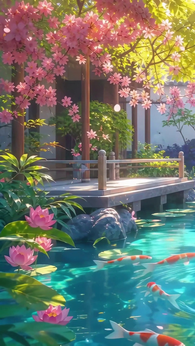 锦鲤荷塘