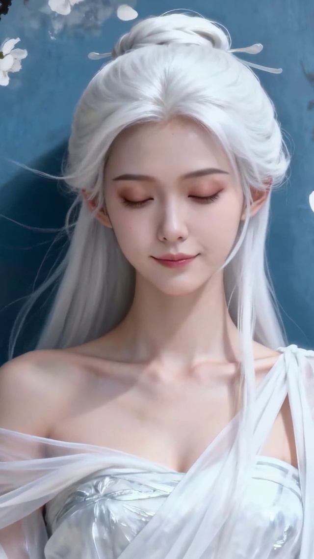 古风唯美白衫国风白发纯欲御姐