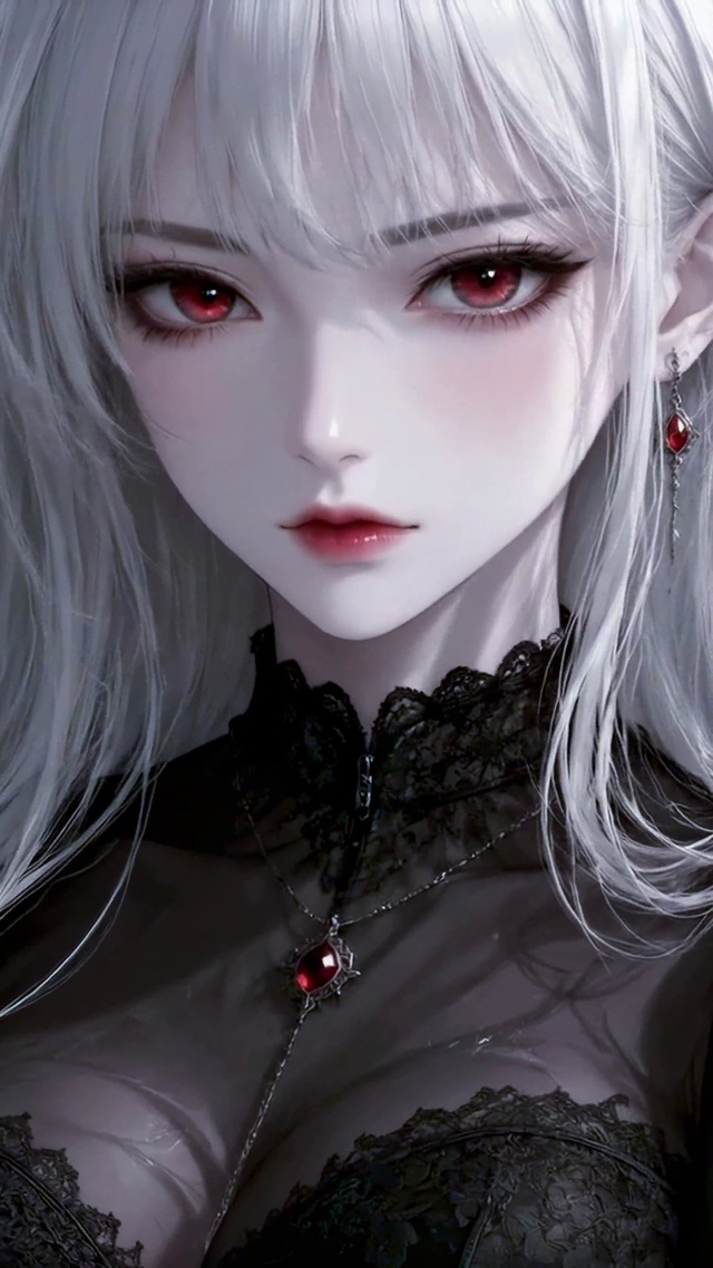 白发红瞳暗黑二次元美少女