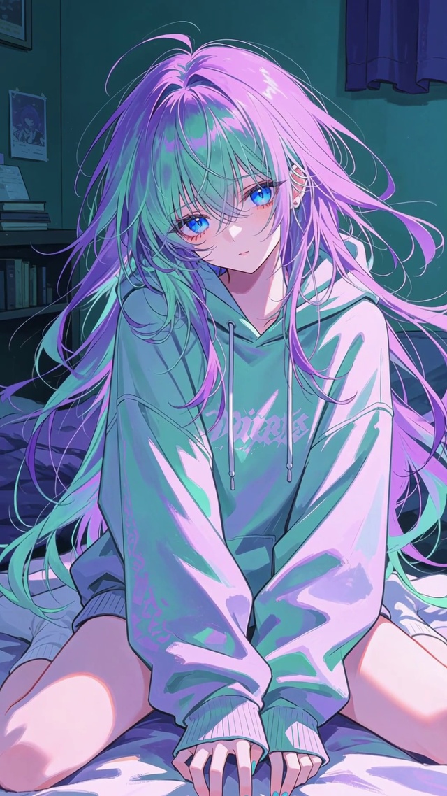 二次元炫彩女孩壁纸