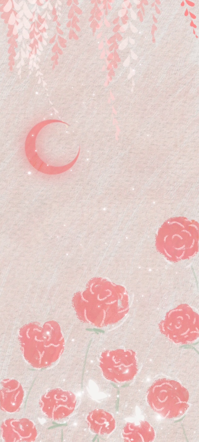 手绘简约粉色玫瑰