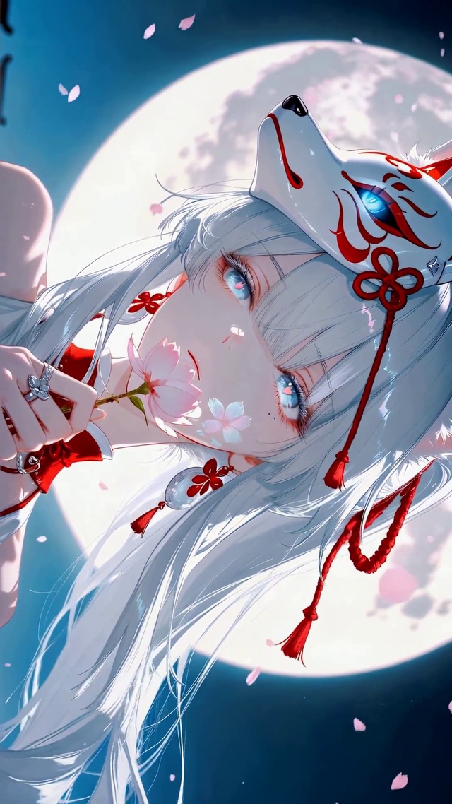 月下狐面少女