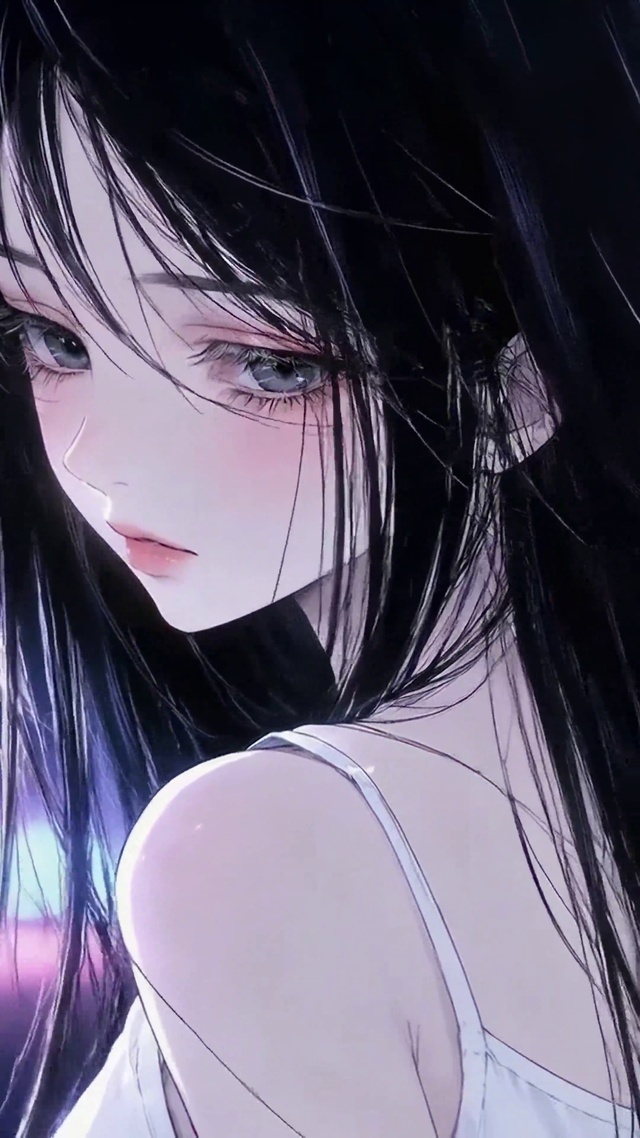 暗夜氛围霓虹少女