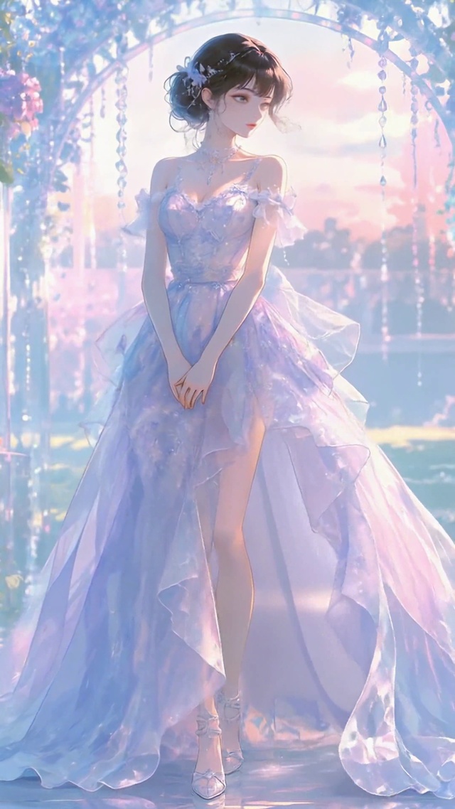 梦幻水晶花廊紫裙美少女