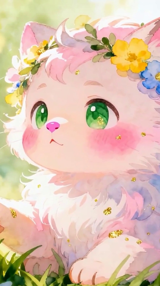 戴着花环猫咪