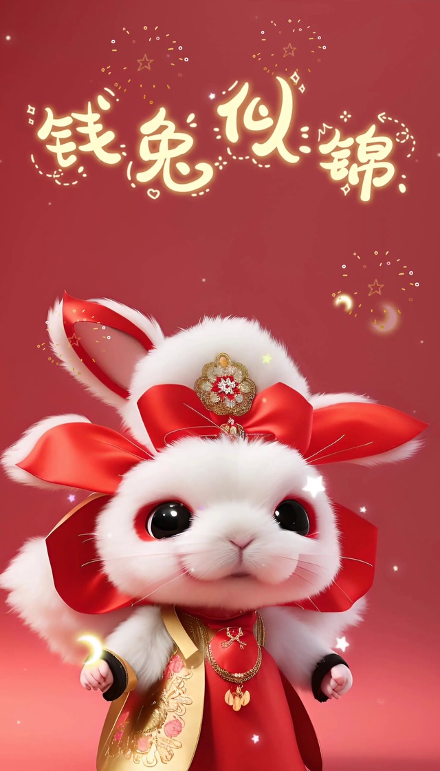 超级可爱治愈兔兔祝福