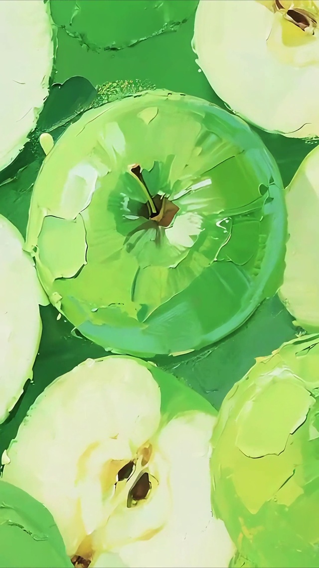 油画青苹果