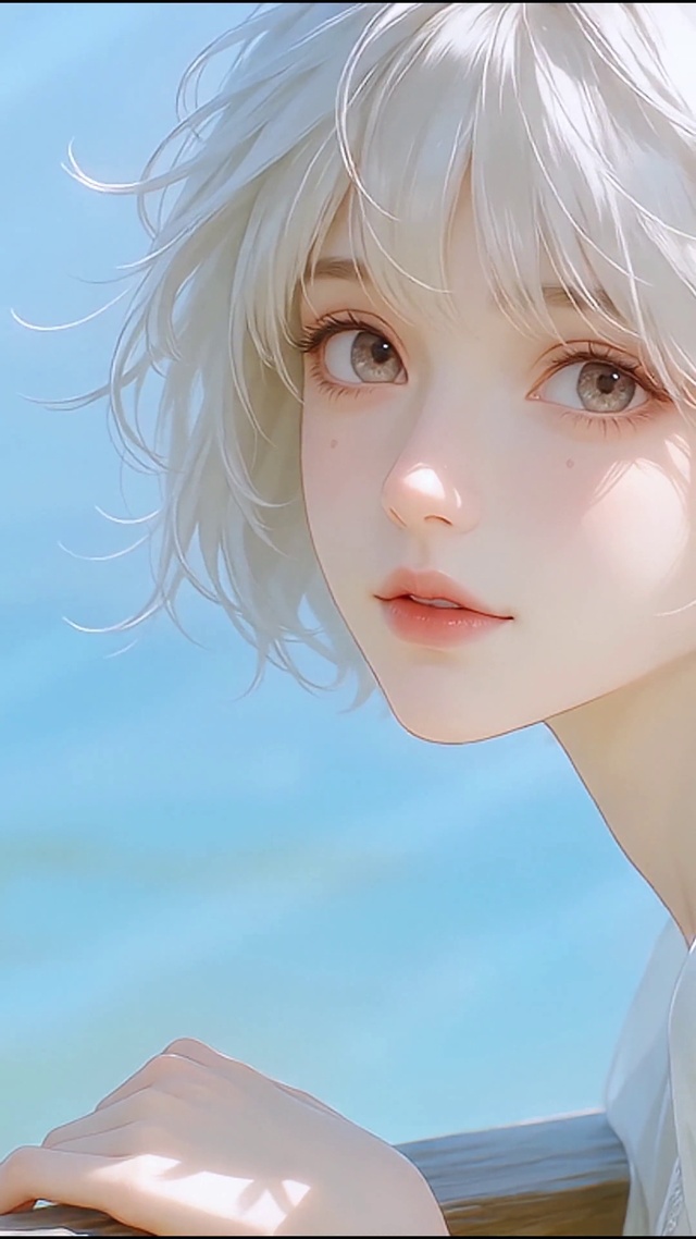 少女和花