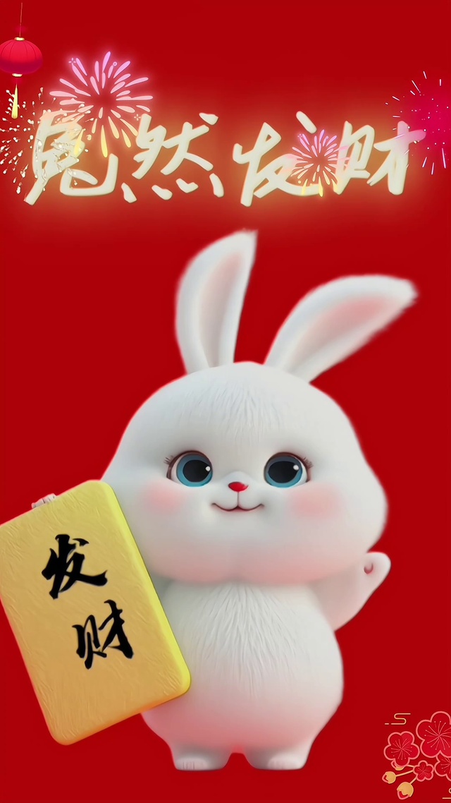 新年兔然发财兔子