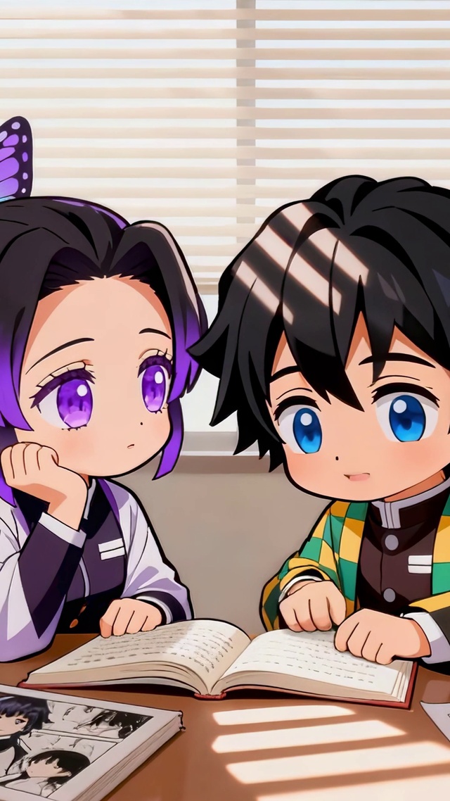 图书馆蝴蝶忍和富冈义勇