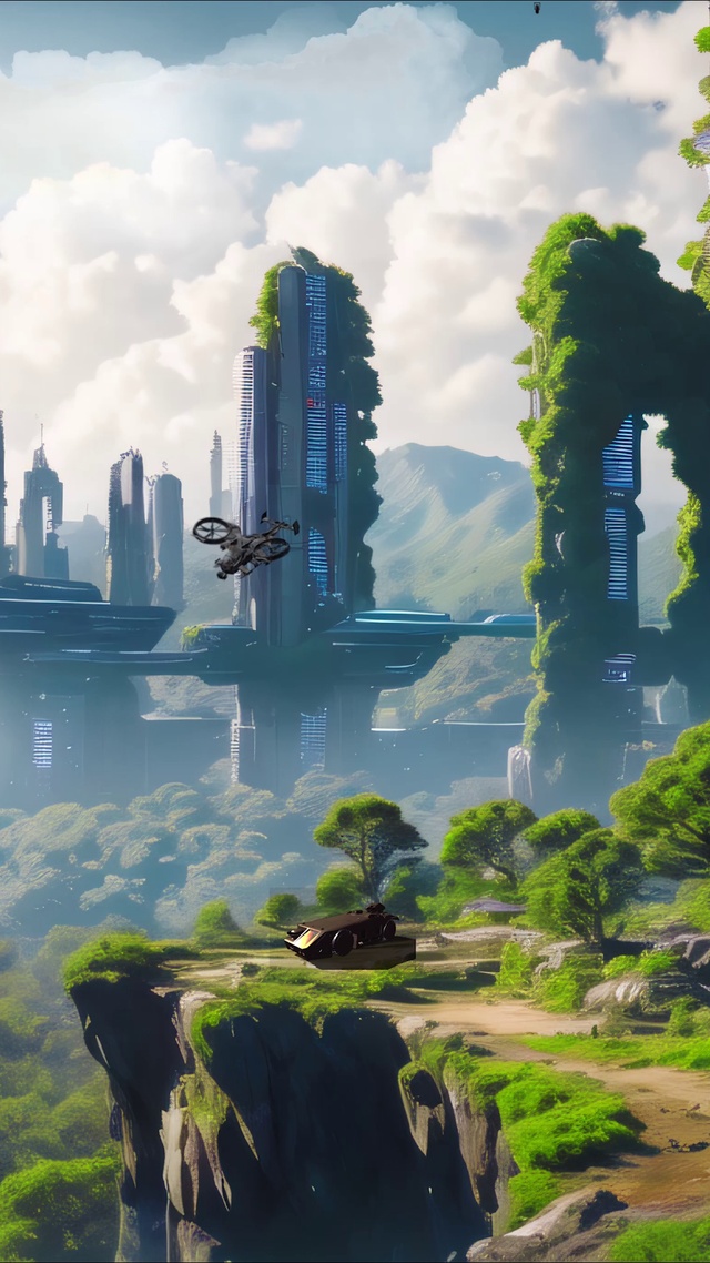  唯美绿色护眼未来科技城市