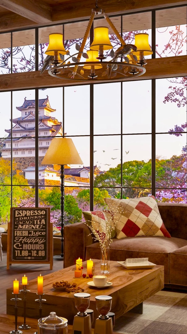 春天郊外小屋