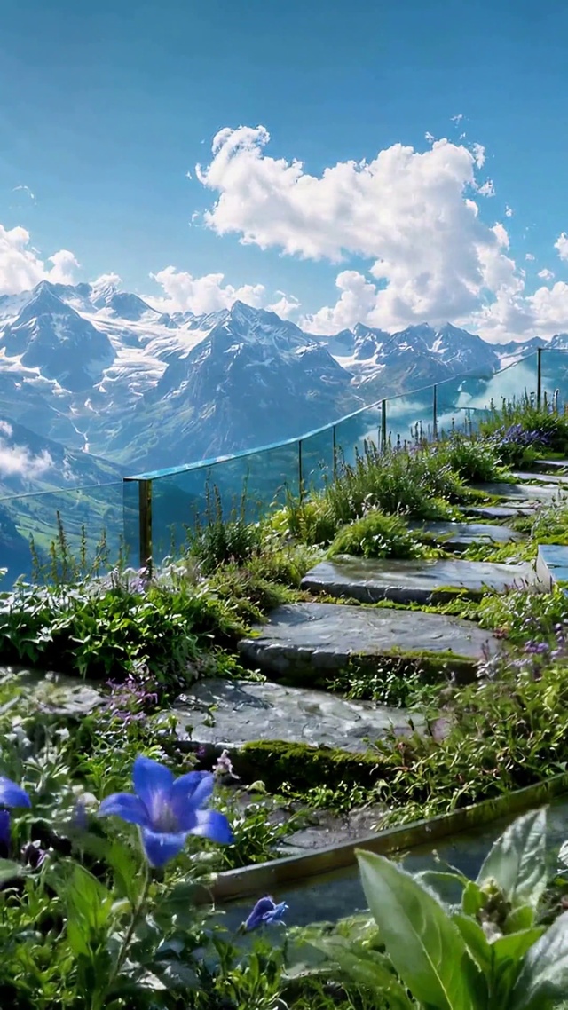 高山云端花园治愈风景