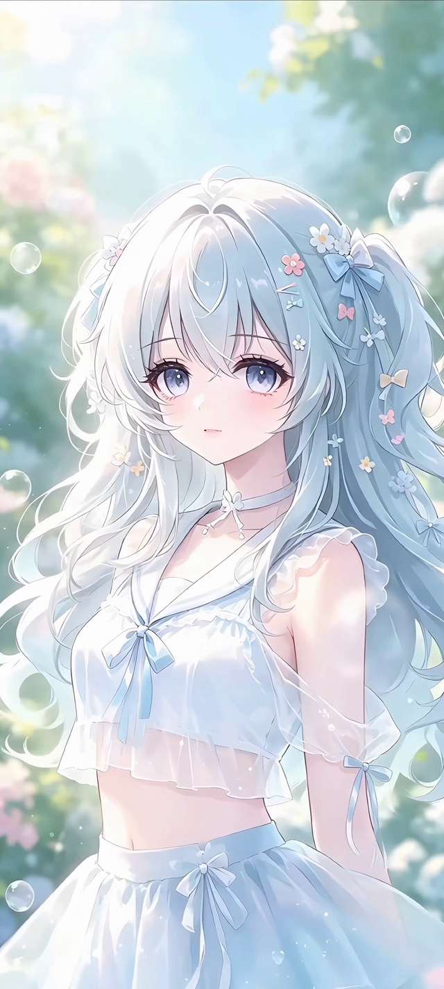 二次元青空花雾蝴蝶结少女