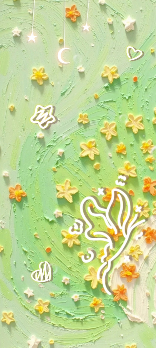 肌理画撒落的星星花