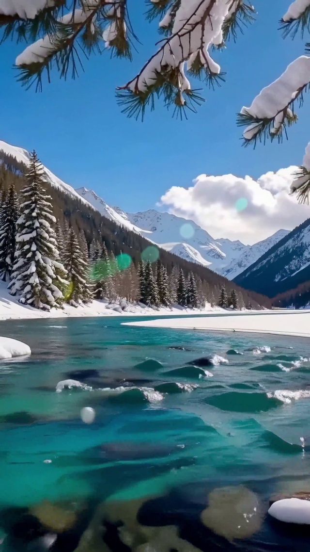 雪山溪谷