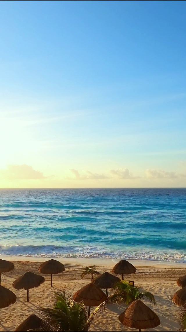 唯美夕阳海浪  4K