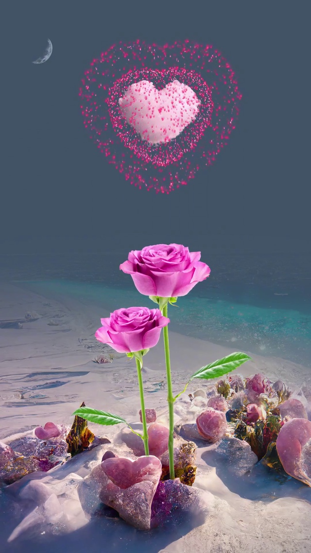 玫瑰花爱心云