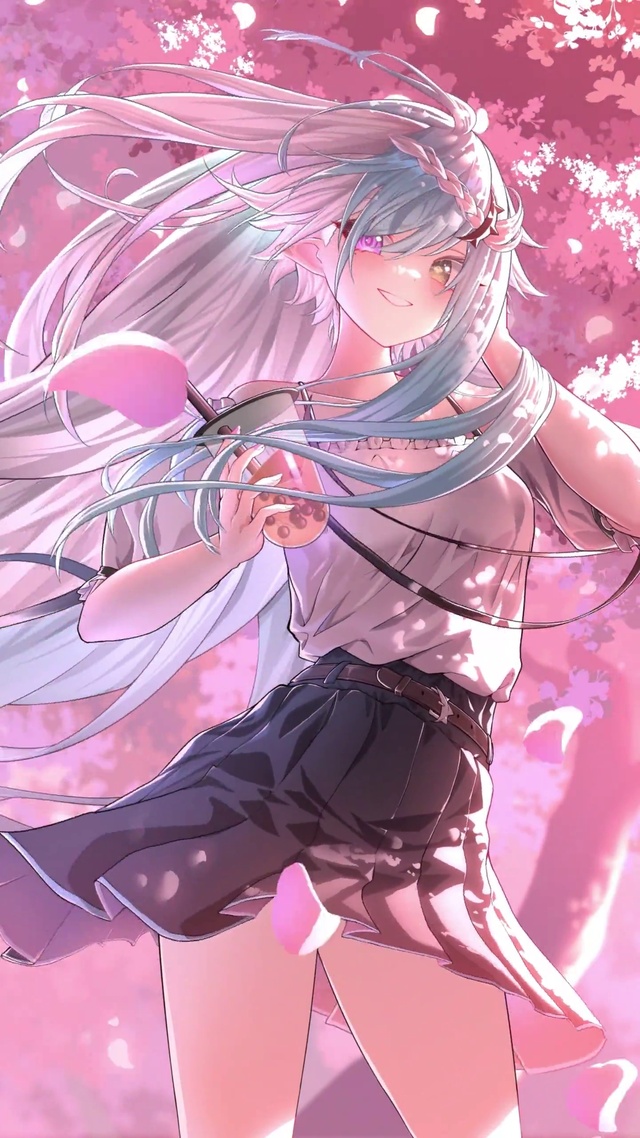 樱花树下的少女