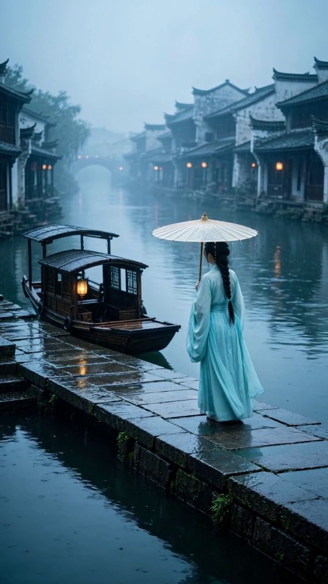 烟雨入江南，青衫染梦来