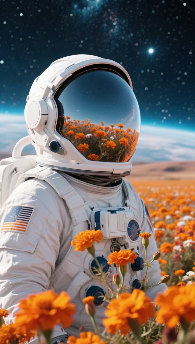 仰望星空的宇航员