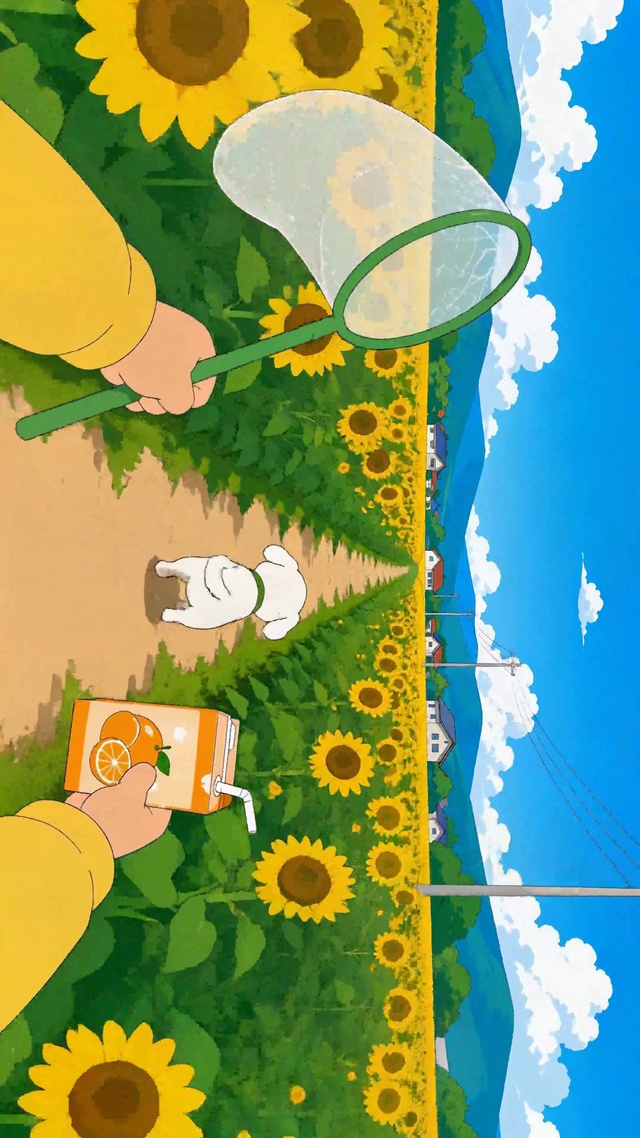 夏日向日葵花田漫步