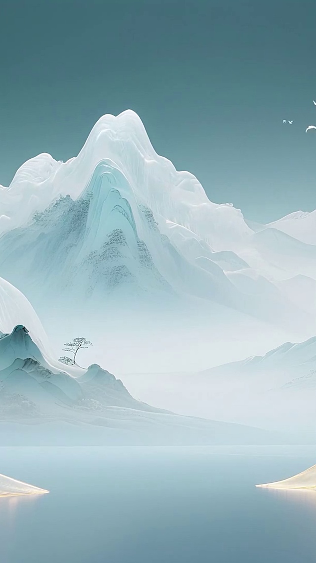 唯美古风山水画