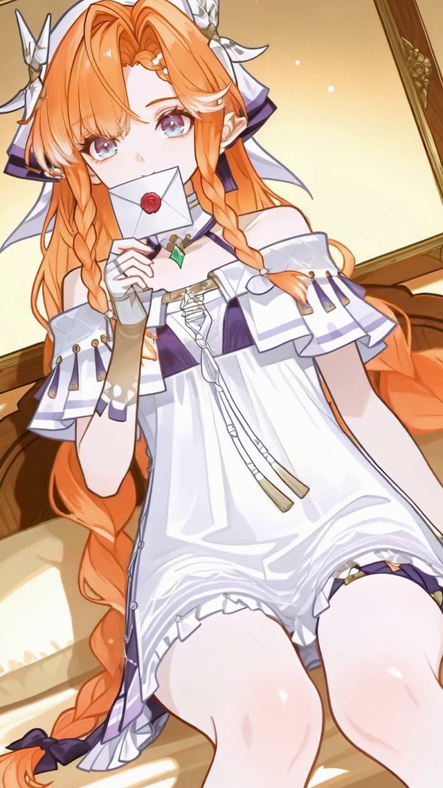 暖光卧室里的西格莉卡