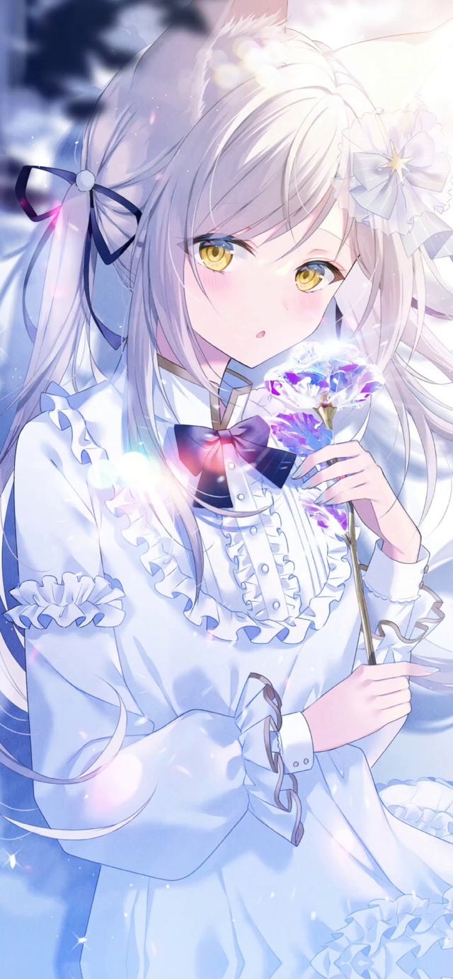 唯美樱花白发猫女
