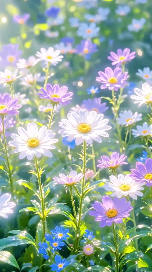 被阳光拥抱的小雏菊