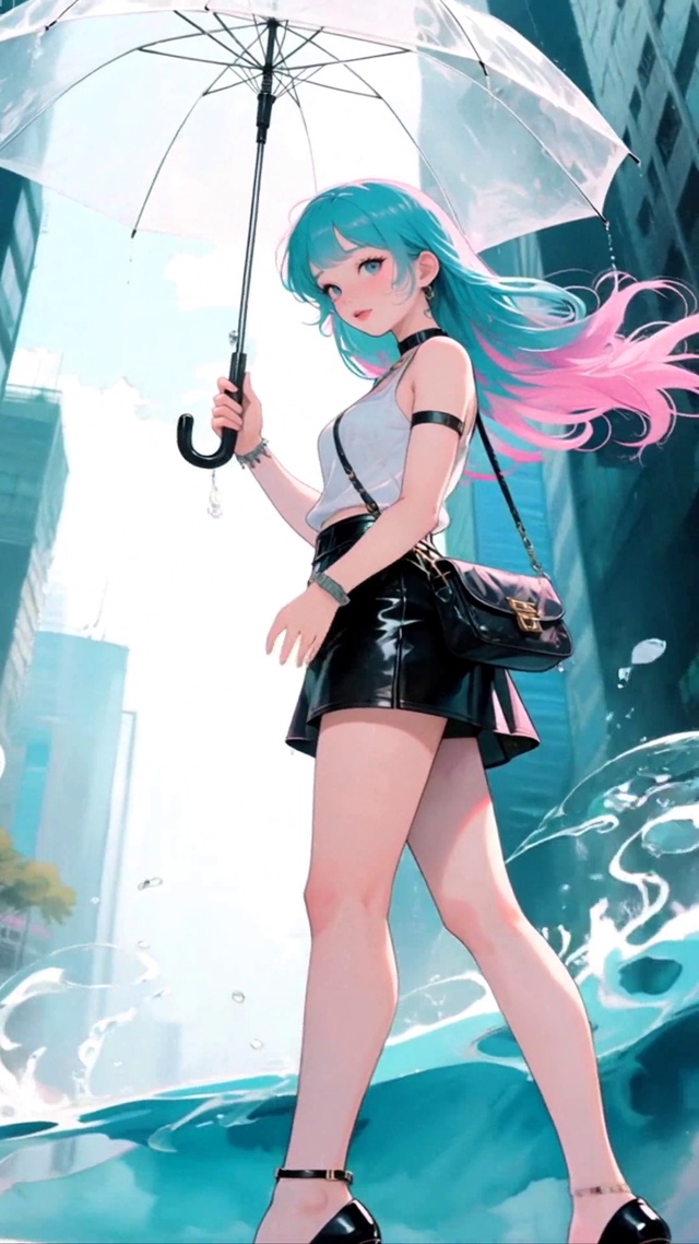 撑伞的女孩