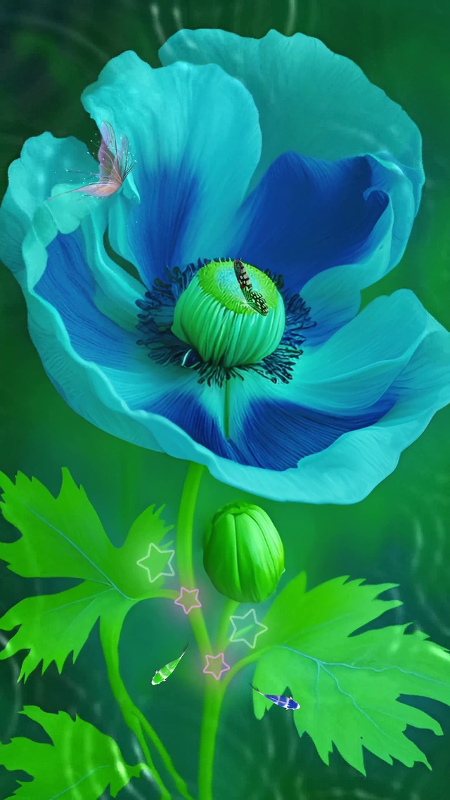 清新治愈蓝色妖姬