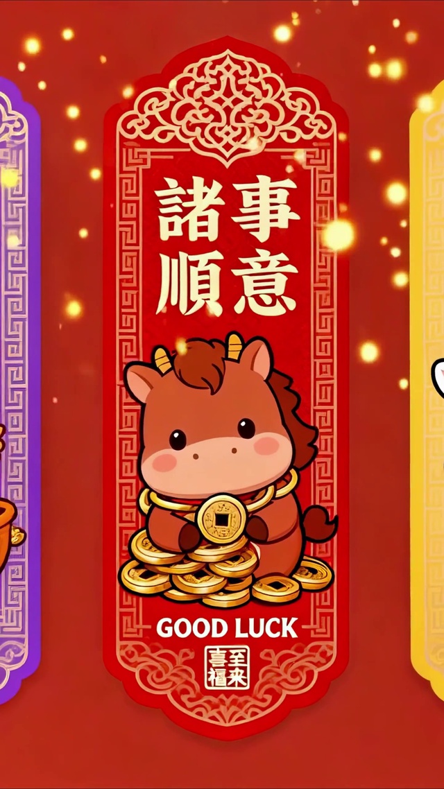 马年文字祝福书签