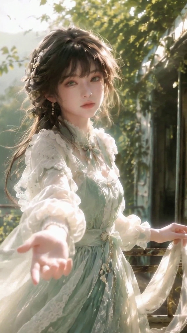 湖畔旧列车清新少女邀约