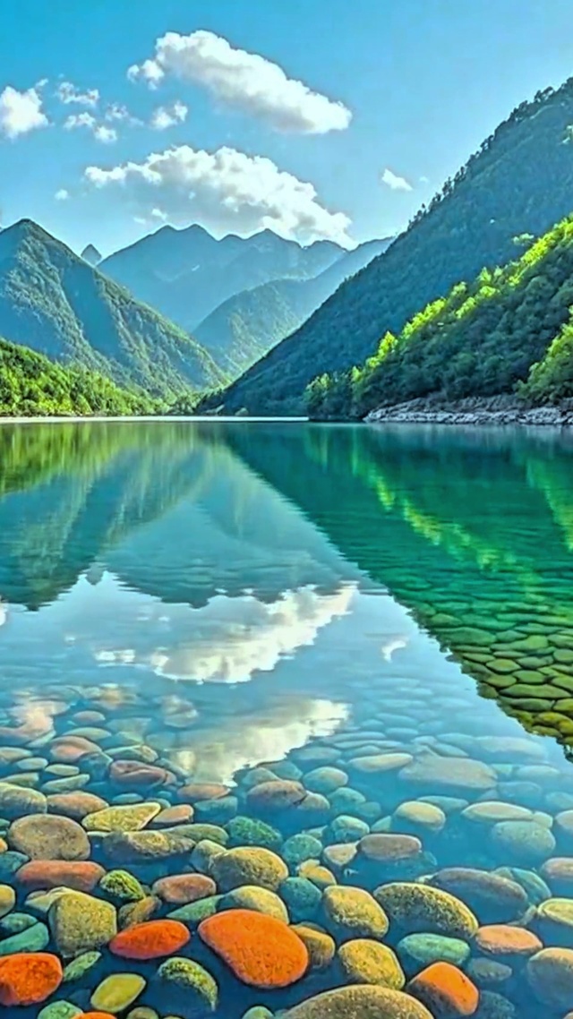 清澈治愈湖水