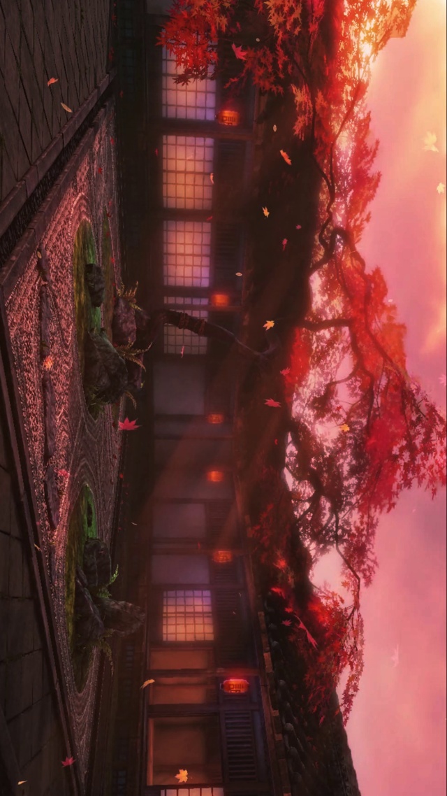 秋枫落叶