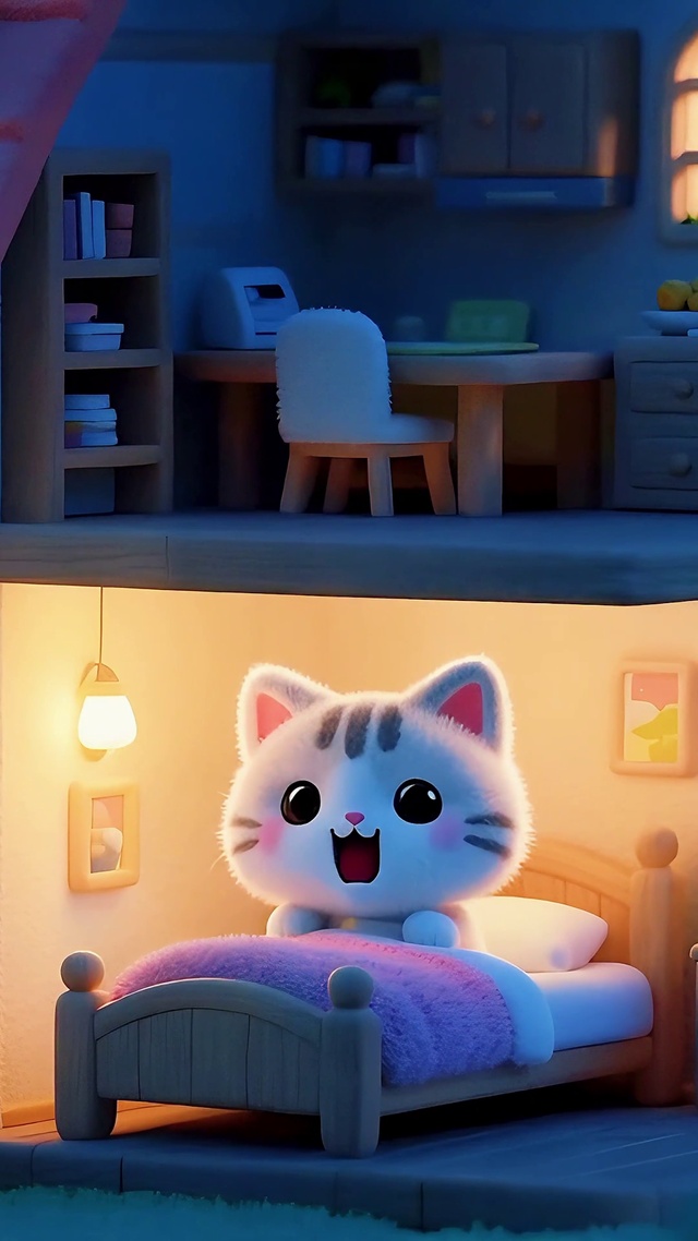 昼夜交替打哈欠睡觉的萌喵