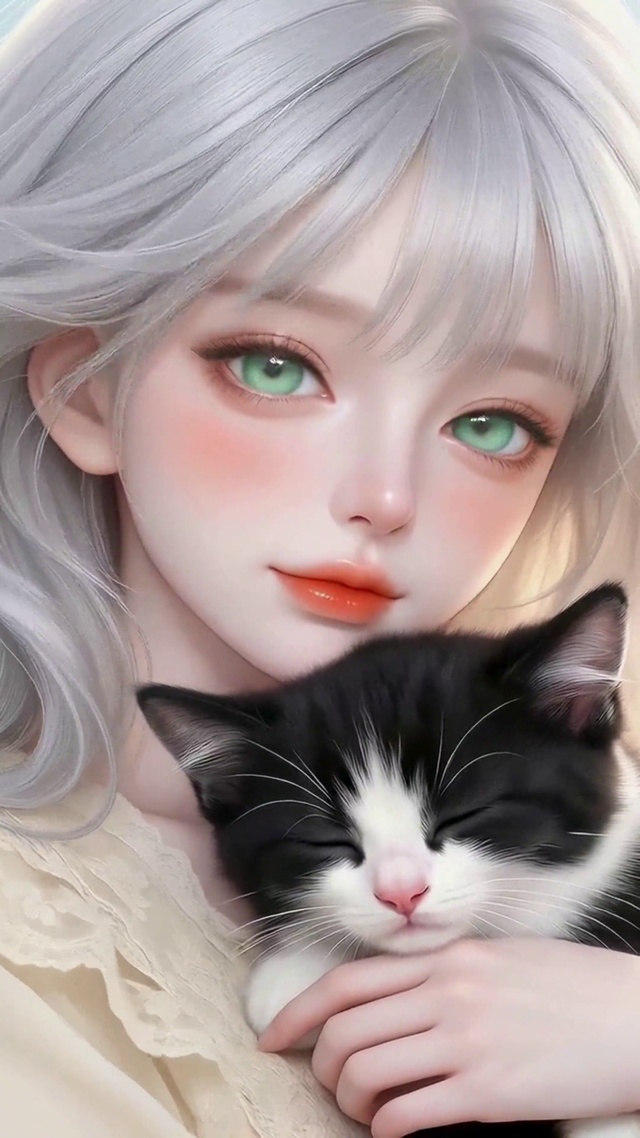 甜美猫和少女
