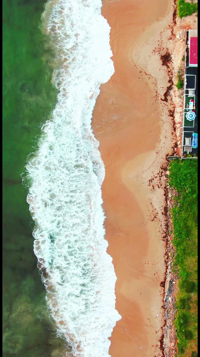 治愈沙滩海浪4K