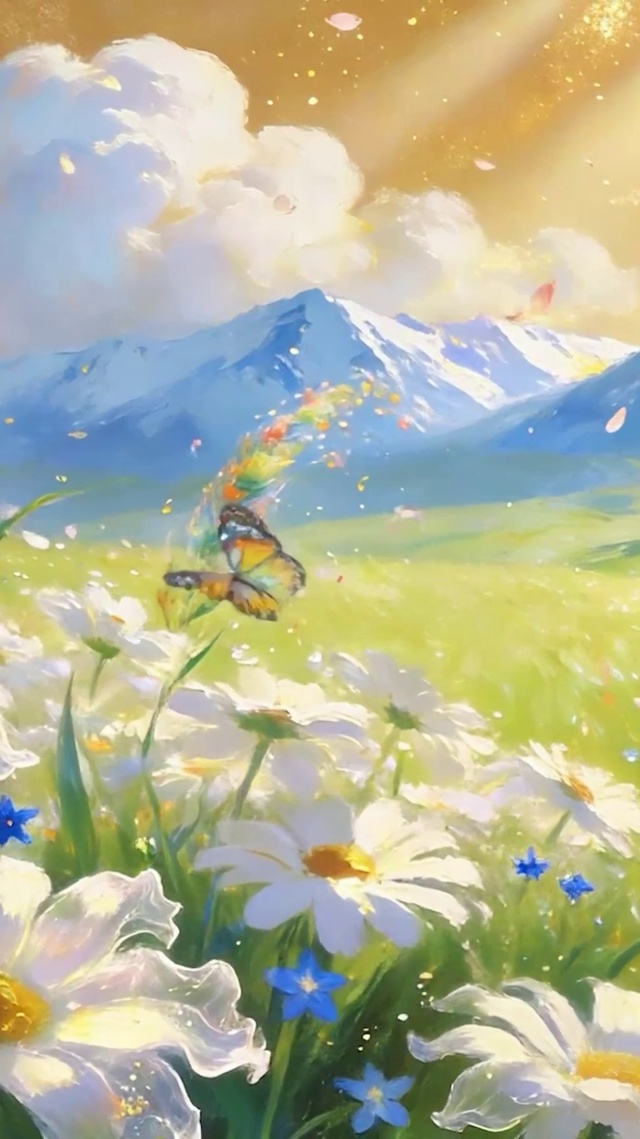 护眼花草树木带鱼屏