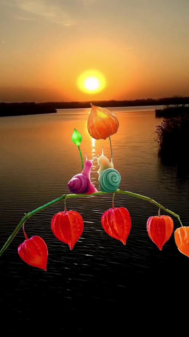 蜗牛情侣看夕阳